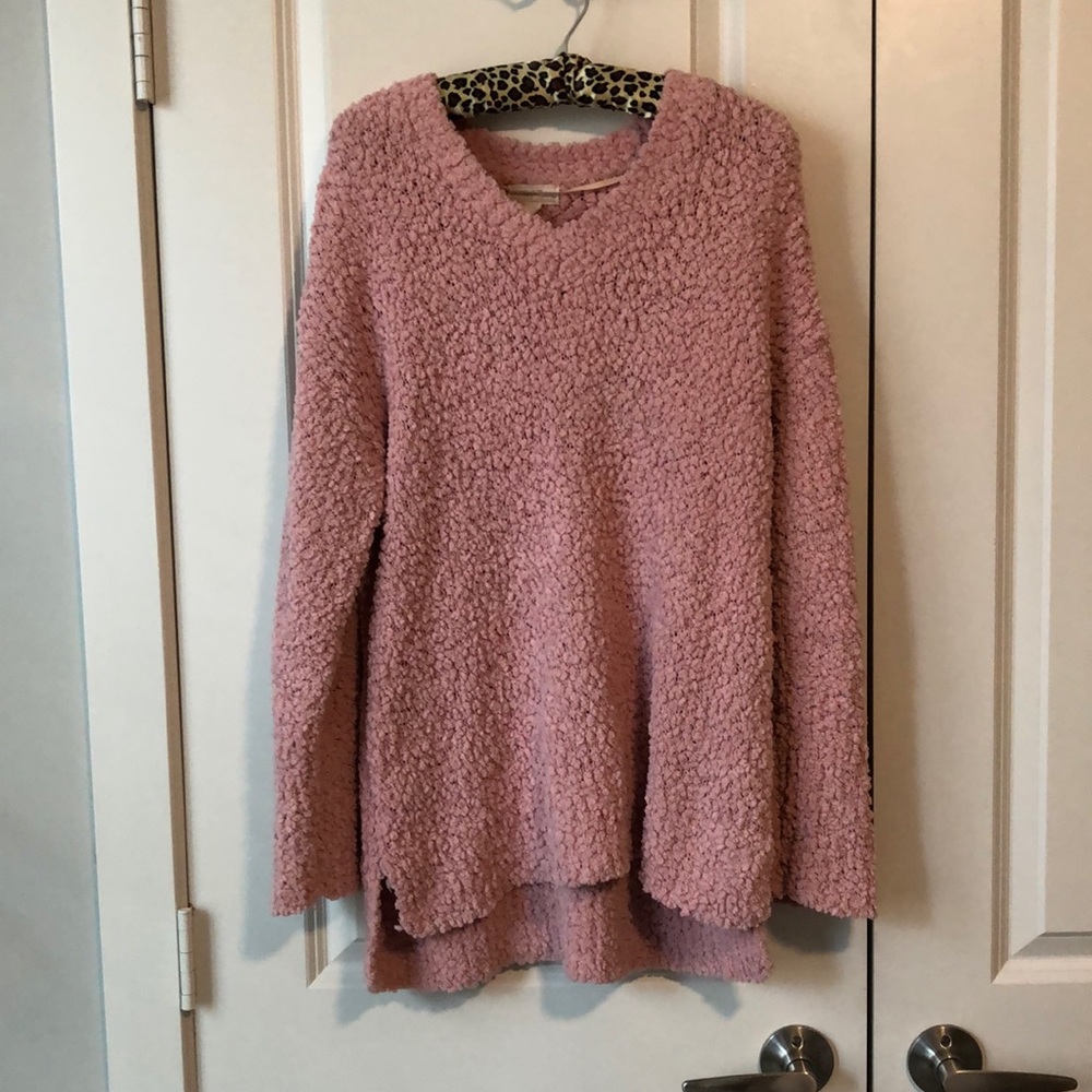 Fuzzy baby pink sweater
